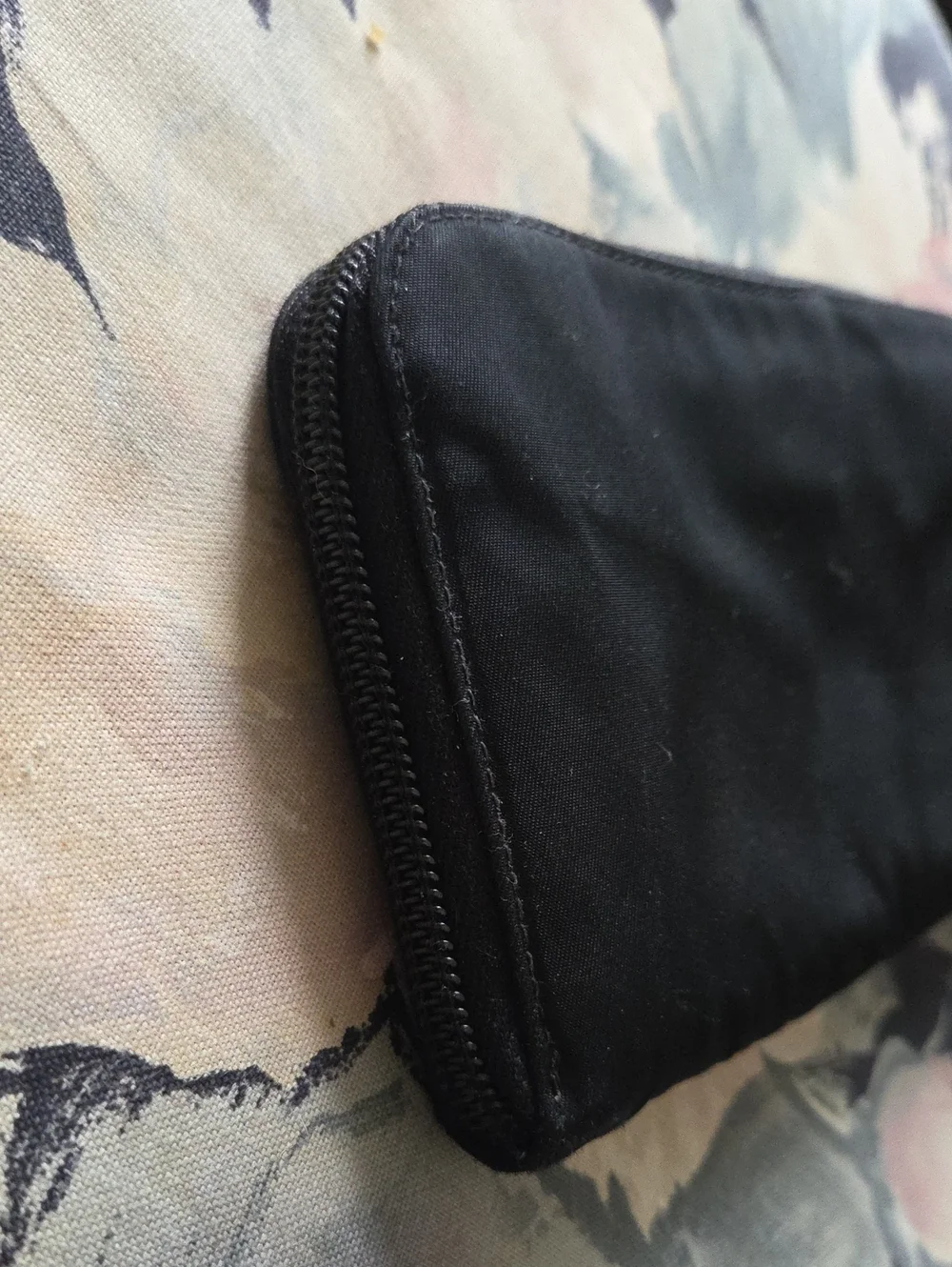 Prada Black Zip-Around Nylon Wallet